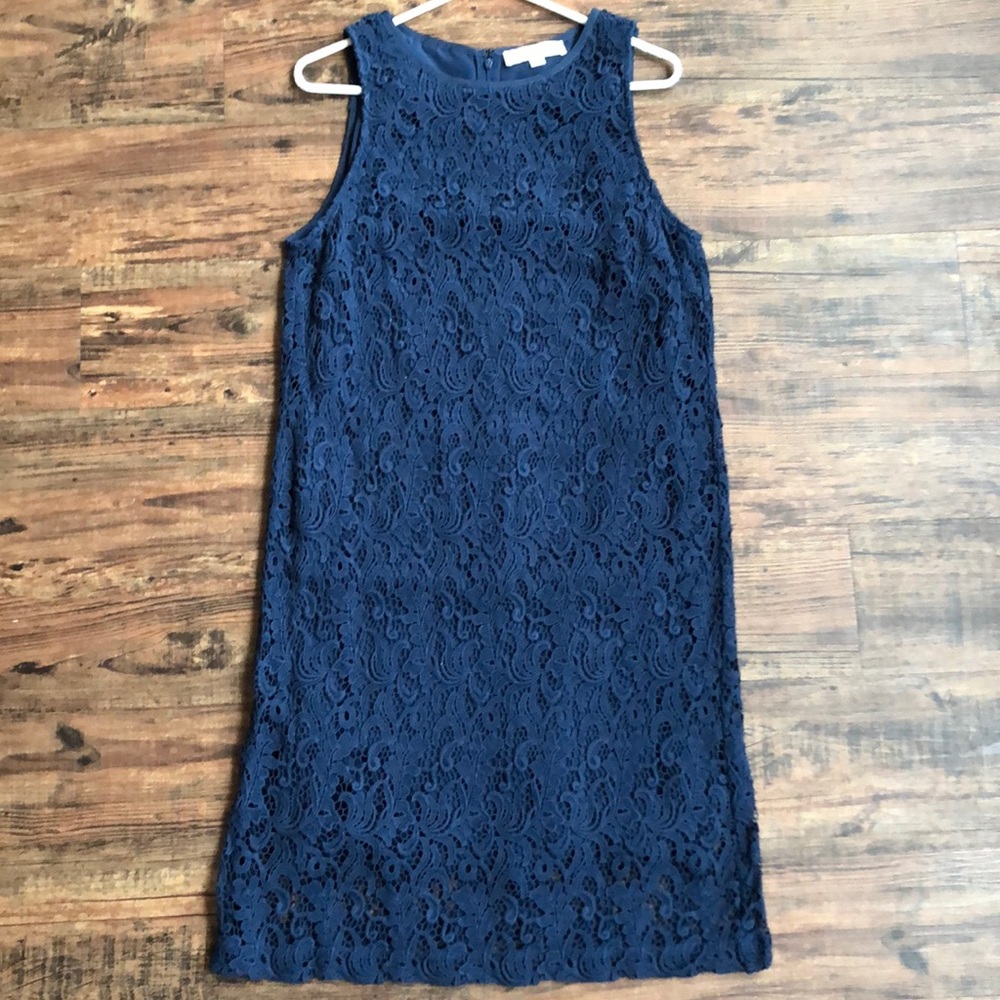 Navy eyelet dress